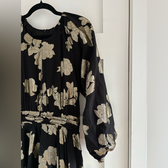 Elie Tahari Metallic Blooms Midi-Dress size S - Picture 7 of 16